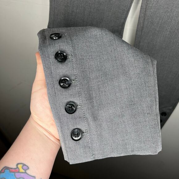 BANANA REPUBLIC Sloan Ankle Button Trousers Gray Size 8 - Picture 11 of 11
